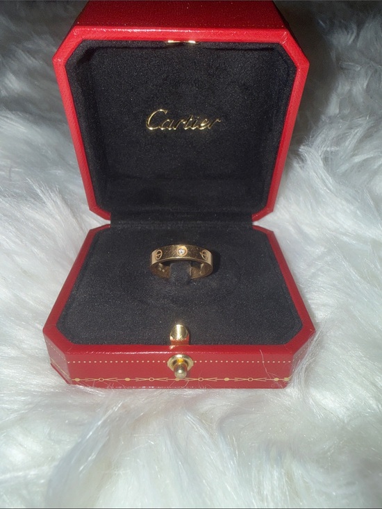Cartier Jewelry - Ladies Cartier Gold Love Ring with Diamond